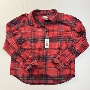 Alpine Design Women's Plaid Button Down Shirt - Red and Black